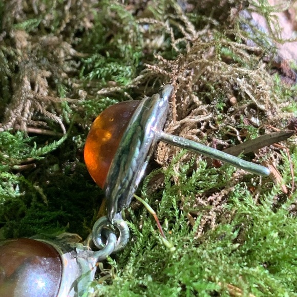 ⭐️Handmade Sterling silver/ cognac amber earrings - Picture 15 of 16